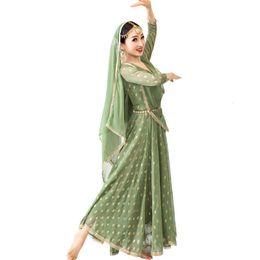 Salwar Kameez Jurk Mooie etnische stijl Silk Bronzing Indian Dress Indian Womens Sari Anna Dance Performance 240418