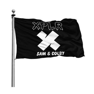 Sam and Colby Outdoor Flags Banners 3' x 5'ft Polyester 100D Production rapide Couleur vive avec deux œillets en laiton