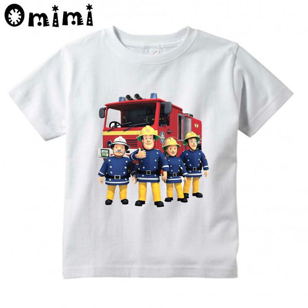 Sam Fireman Firefighter Design T Shirt Boys/Girls Great Kawaii Manga corta Tops Niños para niños Camiseta divertida, OOO3062