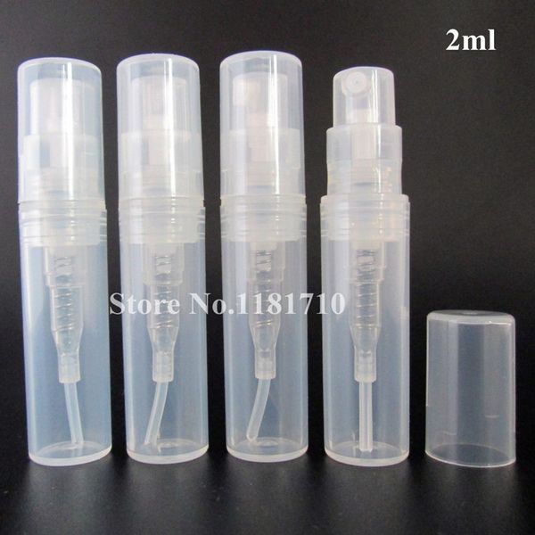 SAMBETTE 50 unids/lote, botella de Spray de plástico pequeña de alta calidad, viales de muestra de Perfume de 2ml, pulverizador de niebla transparente, atomizador al por mayor
