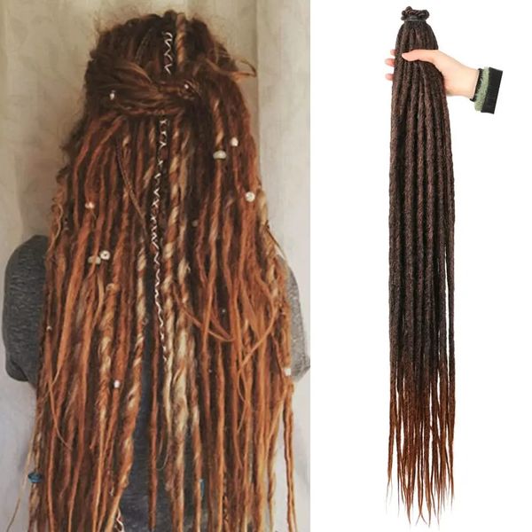 Extensiones de rastas sintéticas SAMBRAID de 36 pulgadas, extensiones suaves, trenzas largas de ganchillo para mechones de pelo Hippie Dread 240226