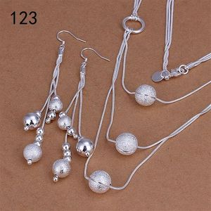 Ensemble de bijoux en argent sterling 925 pour femmes, même style mixte, collier et boucles d'oreilles en argent 925, à la mode, pour mariage, GTS34325n