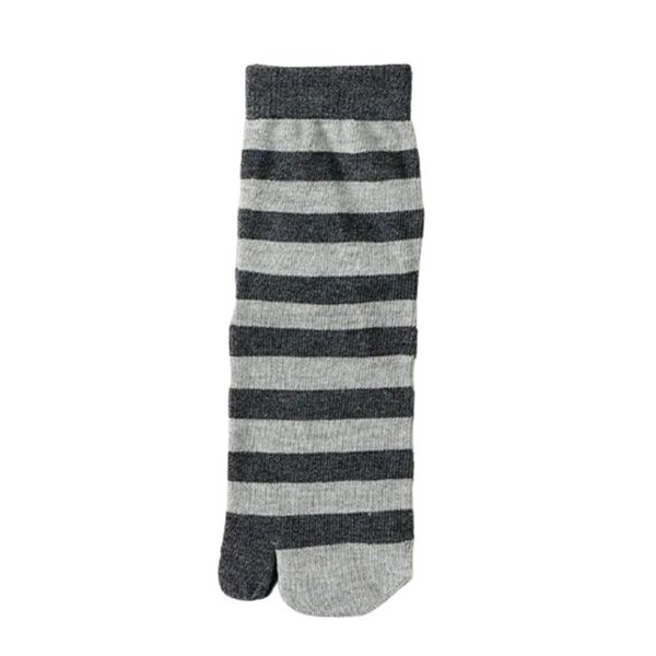 Chaussettes du même style pour hommes et femmes, pantoufles à 2 doigts, tube central en coton à bout fendu, chaleur d'automne et d'hiver, rayures d'absorption de la transpiration, pantoufle à chevrons à 2 orteils a4