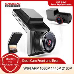 Sameuo U Dash Cam Cámara frontal y trasera K P Coche Dvr Wifi Dashcam Video Recorder Car Night Vision H Monitor de estacionamiento J220601