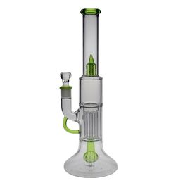 SAML 14 "Altura Cachimbas 6 Pilares Bong Dab Rig Grided Perc Tubería de agua Tamaño de la junta 18,8 mm PG3033 / FC-133 Verde