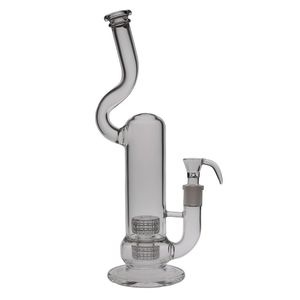 Naty Neck Saml Hookahs 55 mm Tubos sin tallo con matriz gemela Percolatos de bong Fumar agua Tubo de vidrio Tamaño de plataforma de la plataforma de vidrio 18.8 mm PG3002/ FC-186