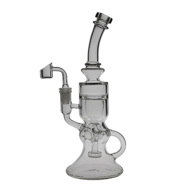 SAML GLASS Hookahs 11 pulgadas de alto FTK Torus Bong Klein Dab Rig Reciclador Pipa de agua para fumar tamaño de junta 14.4mm PG3017