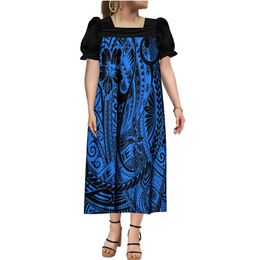 Samoa etnische stijl tribale vrouwen kleding Mumu Polynesische bubbelmouw lange jurk acceptatie aanpassing 240412