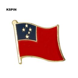 Pin de solapa de bandera de Samoa, insignia de bandera, alfileres de solapa, insignias, broche KS0152