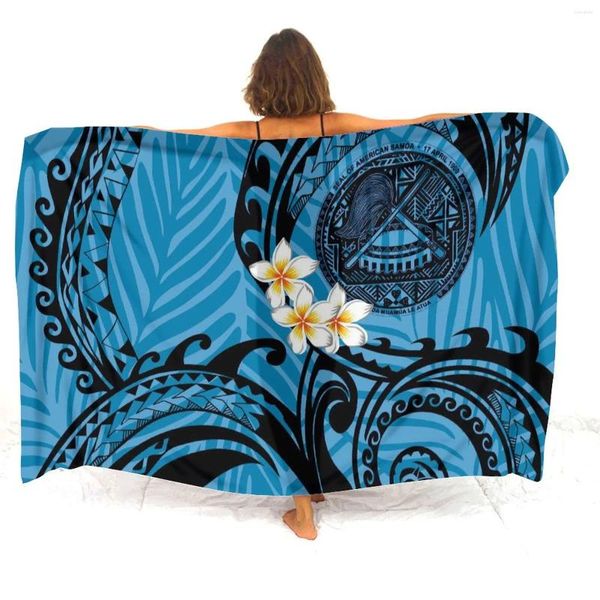 Samoa Floral Tribal Imprime d'été Sarong Sarong personnalisé Polynésien Seaside Cape Coat Anti-Slip Wrap Robe