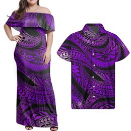 Samoa Island Gedrukte jurk Mens Shirt groot paar set 240424