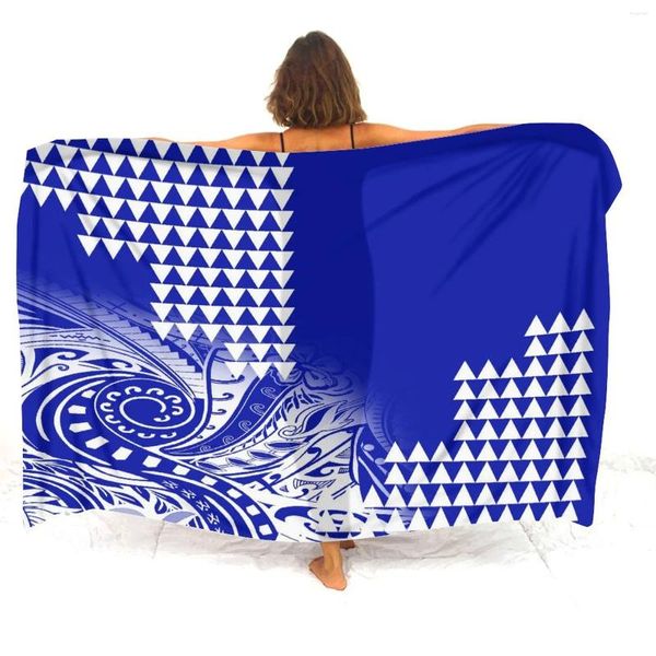 Samoa Island Style Imprimer personnalisé Seaside Sumong Sarong Soft Fabric Polynésien Pool Anti-Slip Banquet Châle