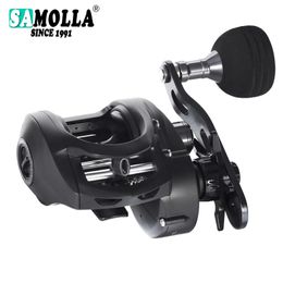 SAMOLLA Widen Body Baitcasting Reel Max Grag 12 kg 6,3 1 Messing tandwiel Zoutwater Catfishing Trolling Shake Slowly Wheel Zeewater 240119