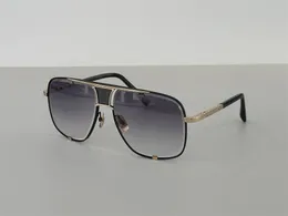 Heren merk ontwerp zonnebril luxe man high-end zonnebrillen brillen oversized platte top vierkante vintage retro punk stijl UV 400 bescherming 18k goud 2087