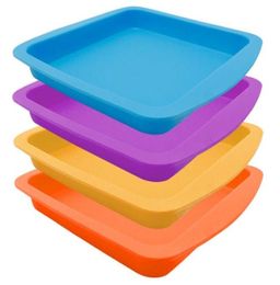 Échantillon de plat profond en Silicone, 8 pouces carrés, grand récipient antiadhésif pour concentré d'huile Bho, plateau en Silicone 8504838