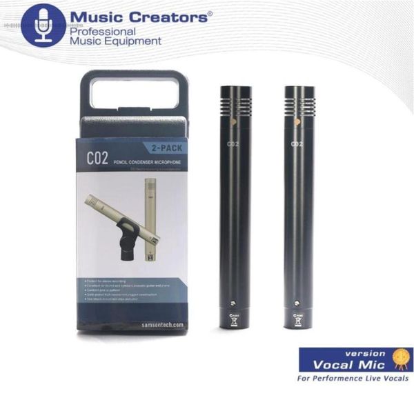 Samson C02 C 02 O2 One Par Condenser Micrófono Smalldiaphragm Suspension Clip Piano Mic Pencil Type35270434453574