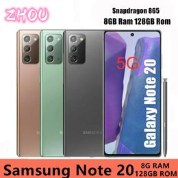Samsung Galaxy Note20 Note 20 5G N981U1 6.7 "8 Go RAM 128 Go Octa Core Snapdragon 865+ NFC Téléphone cellulaire mobile déverrouillé Original 1PCS