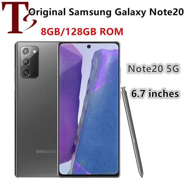 Samsung Galaxy Note20 Note 20 5G N981U1 6.7 8 Go de RAM 128 Go de ROM Octa Core Snapdragon 865plus NFC Téléphone portable débloqué d'origine gratuit EXPRESS