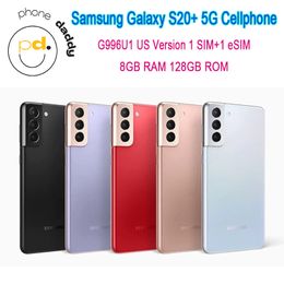 Samsung Galaxy S21+ 5G G996U1 6.7 "ROM 128GB RAM 8GB MOBILEPHONE SNAPDRAGON 888 NFC TRIPLE TRIPLE ACHTER CAMERA Octa Core Originele mobiele telefoon