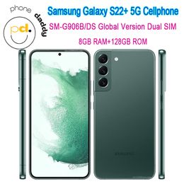Samsung Galaxy S22 Plus S22 + 5G S906B / DS 6,6 "RAM 8 Go ROM 128 Go Snapdragon NFC Octa Core Original Déverrouillé Android Phone Dual Sim