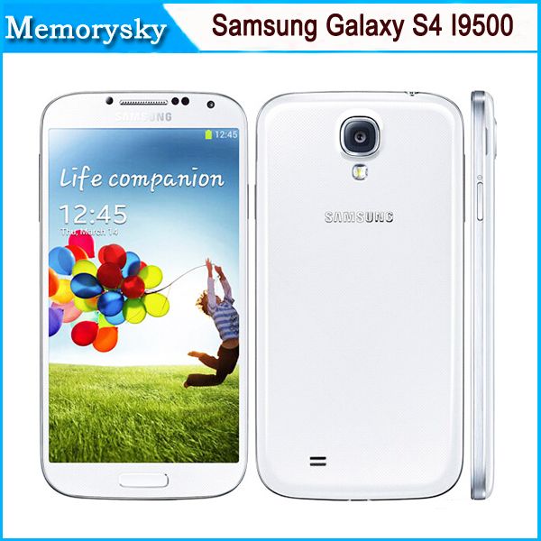 Samsung Galaxy S4 I9500 Débloqué Appareil photo 13MP 5,0 pouces 2 Go + 16 Go Android 4.2 Quad Core Smartphone NFC 3G WCDMA GSM Téléphones remis à neuf 002864