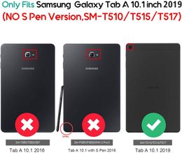 Étui pour Tablette Samsung pour Funda Tablette 2019 Samsung Galaxy Tab A 10.1 SM-T510 T515 housse de Tablette coque en cuir étui intelligent