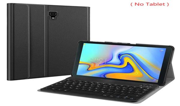 Teclado de tableta Samsung y cubierta de cuero PU Galaxy Tab A7 S5E S6 S7 Plus Tecillos Bluetooth inalámbricos Cajas inteligentes Conjunto Foldab3751915