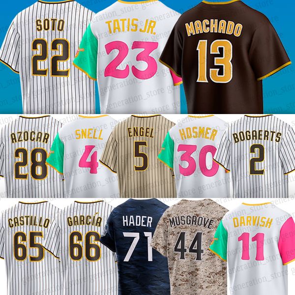 San 23 Fernando Tatis Jr. Diego Baseball Jersey Padres Manny Machado Xander Bogaerts Robert Suarez Joe Musgrove Josh Hader Jose Azocar Tom Cosgrove Trent Grisham