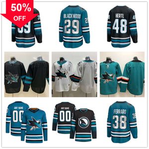 SAN CUSTUR JOSE Sharks Hockey Jerseys 33 Calen Addison 90 Justin Bailey 94 Barabanov 5 Matt Benning 29 Mackenzie Blackwood 17 Thomas Bordeleau 4 Kyle Burroughs