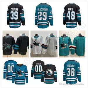 SAN CUSTUR JOSE Sharks Hockey Jerseys 41 Vitek Vanecek 44 Vlasic Marc-Edouard 18 Filip Zadina Fabian Zetterlund Mackenzie Blackwood Thomas Bordeleau Kyle Burroughs