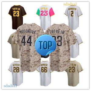 San Diego Custom Padres Baseball Jerseys Joe Musgrove Manny Hado Graham Pauley Eguy Rosario Tyler Wade Jurickson Profar Jackson Merrill Fernando Tatis Jr.