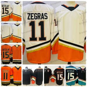 MENS 2022 RETRO RETRO 2.0 Jerseys de hockey 11 Trevor Zegras 15 Ryan Getzlaf Orange White Blanc Black Shirts Cousée C Patch