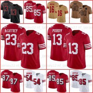 San Francisco''49ers''Brock Purdy Custom Hombres Mujeres Jóvenes 23 Christian McCaffrey Football Jersey George Kittle Fred Warner Jerry Rice Nick Bosa Brandon Aiyuk Deebo