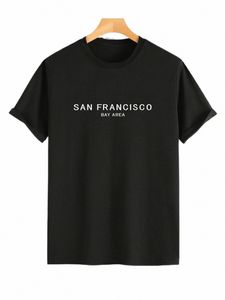 San Francisco Bay Area Hommes Casual Tendance Graphique Imprimer Confortable Col Rond Manches Courtes T-shirts, Été Surdimensionné Lâche Tee L8TO #