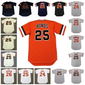 San Francisco Vintage Baseball Jersey 24 WILLIE MAYS 1970's 25 BARRY BONDS BOBBY 1969 26 DAVE KINGMAN 1973