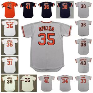 Maillot de baseball SanFrancisco Vintage 30 ORLANDO CEPEDA 31 GARRY MADDOX 1973 BARR D'ACUISTO SPEIER MATTHEWS PERRY KRUKOW 41 DARRELL EVANS 1976 43 DAVE DRAVECKY 1987