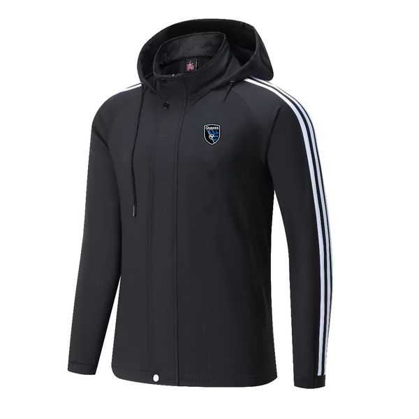 San Jose Earthquakes Chaquetas para hombre Chaquetas cálidas de ocio en otoño e invierno Deportes al aire libre Camisas deportivas casuales con capucha Hombres y mujeres Chaquetas con cremallera completa