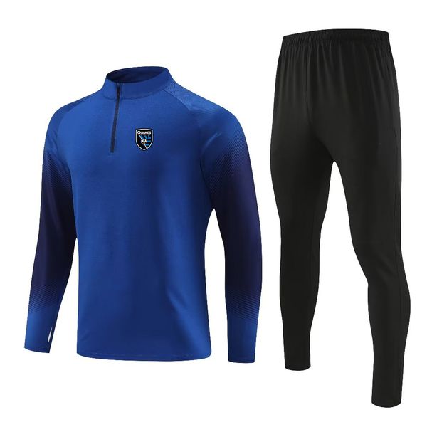 San Jose Earthquakes Ropa deportiva de ocio para hombres Ropa deportiva al aire libre Sudadera transpirable con semicremallera para adultos Traje informal de manga larga para correr