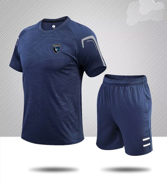 San Jose Earthquakes Chándales para hombre, ropa de verano de manga corta, ropa deportiva de ocio, camisa transpirable de algodón puro para correr