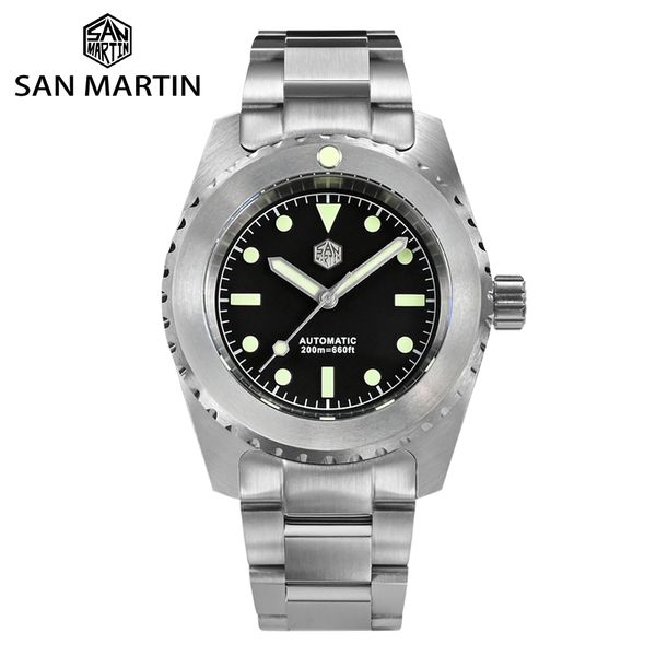 San Martin Retro Men Diver Watch 41mm Classic Vintage Miyota Self Winding Mechanical Watches 200m étanche SLN C3 Lumineuse
