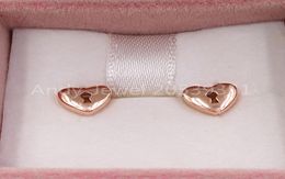 San Valentine Rose Vermeil Boucles d'oreilles Stud Bear Jewelry 925 Sterling Fits European Jewelry Style Gift Andy Jewel 0153035105279396