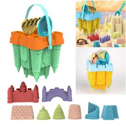 Kit de construcción de Castillo de Sand 14 piezas de juguetes de playa con riegue de riego puede hacer rastrillo de viajes para niños al aire libre 240531