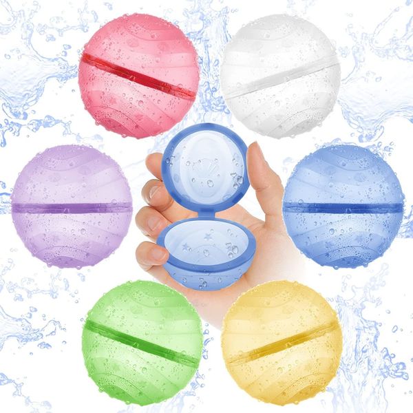 Sable jouer à l'eau 10pcs20pcs ballons d'eau magnétiques réutilisables boule d'eau remplissage rapide boules d'eau bombes été jeu d'eau pour enfants combat jouet plage 230803