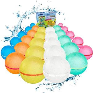 Sable Jouer Amusant Eau 12 pcs Réutilisable Balles De Combat D'eau Adultes Enfants D'été Piscine Silicone Eau Jouant Jouets Piscine Bombe À Eau Ballons Jeux 230620