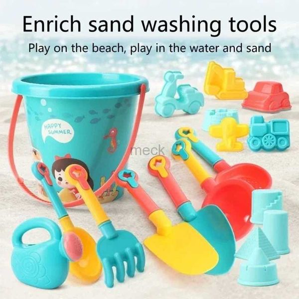 Sand Play Water Fun 13/18 pièces été enfants jouets ensemble jeu de plage sable seau pelle Silicone bac à sable Cube accessoires sac extérieur sable eau jouets 240321