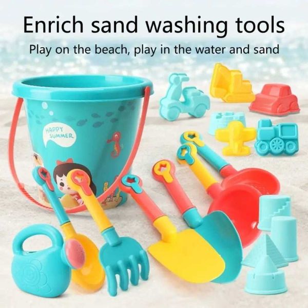 Sable Player Water Fun 18 ensembles d'ensembles de jouets de plage pour enfants sablier