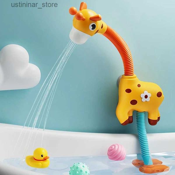 Sable Player Water Fun 1pc Little Girafe Electric Spray Spray Water Sprinkler Perfect Aspiration Toys for Baby Bathtub Toys Bath Toys L416