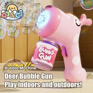 Sable Player Water Fun 20 Hole Automatique Electric Bubble Gun Deer Dog Animaux Bubble Machine Maker Maker Summer Outdoor Childrens Toys for Kids Gifts L416