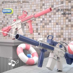 Sand Play Water Fun 2024 Novel M416 Boys and Girls Electric Water Gun Volledig automatisch schieten Toy Beach Summer Gift Q240413