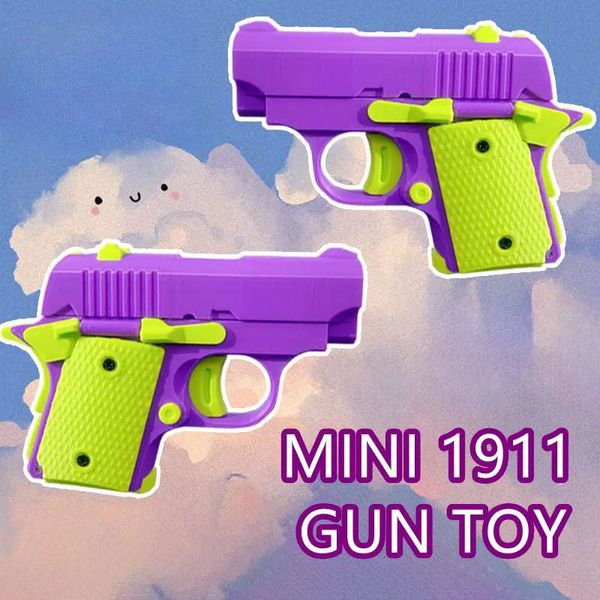 Sand Play Water Fun 3D Mini Modelo Pistola 1911 Juguetes de mano 1PC Pistolas para niños Niños Divertidos balas de juguete Sin fuego Banda de goma er Colección Regalos 231021